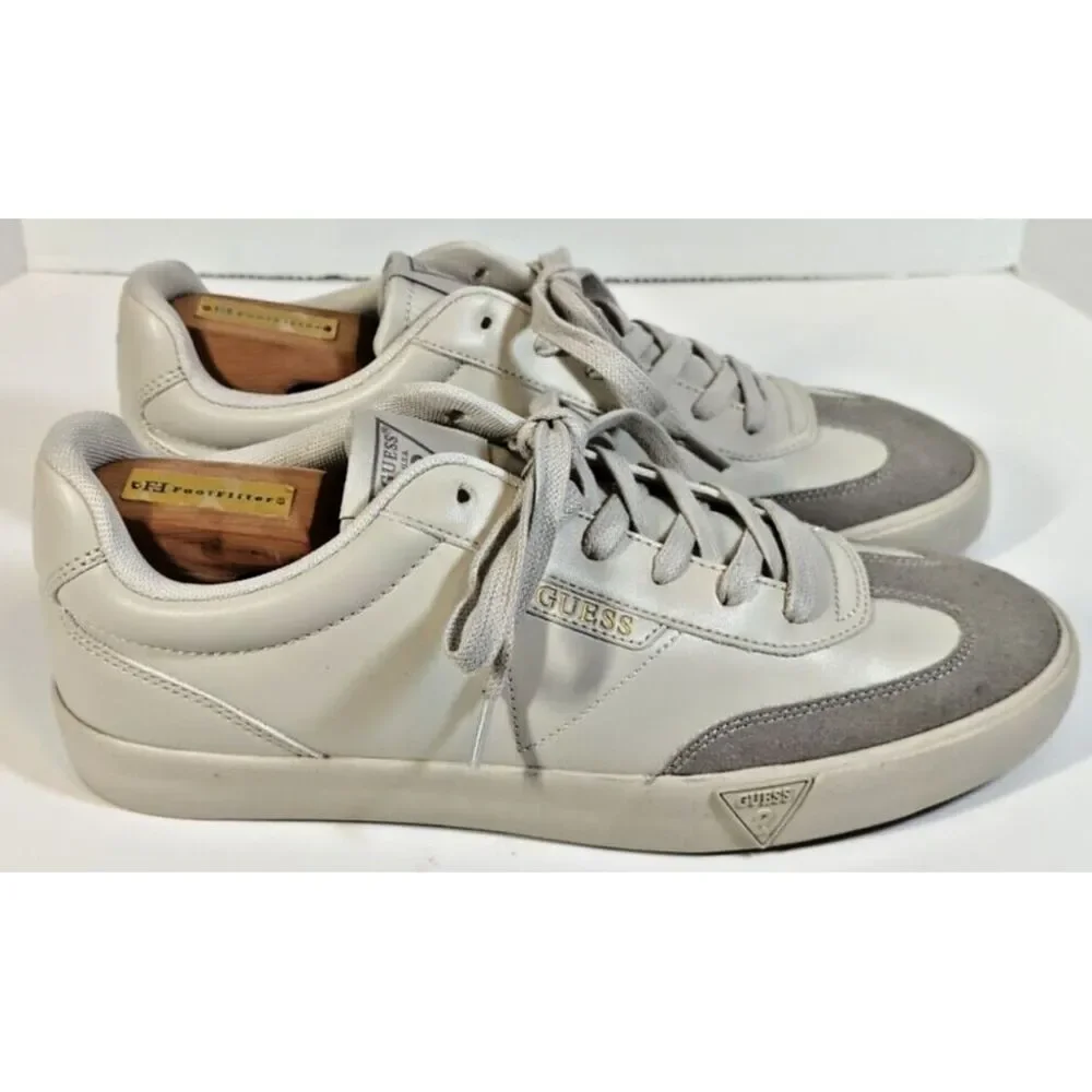 Guess Men's size 10.5 Beige Bazto Sneakers Gummy Designer Shoes New Rare!